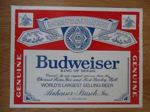 Budweiser Beer Window Poster Anheuser Busch logo  
