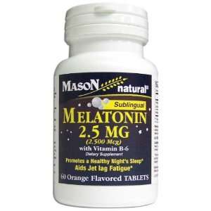 Mason Natural Melatonin, 2.5mg with Vitamin B 6, Sublingual Tablets 