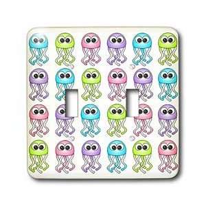   Rainbow Jellyfish Print   Light Switch Covers   double toggle switch