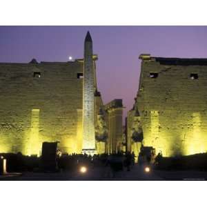 Luxor Temple with Obelisk and Entrance to Pylon at Luxor, Egypt 