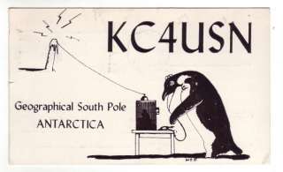   Card South Pole Antarctica KC4USN 1961 Antarctic Operation Deep Freeze