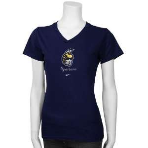  Nike UNCG Spartans Navy Blue Ladies Team Logo T shirt 