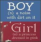Boy or Girl Definition Kids Room Vinyl Wall Lettering Nursery Quote 