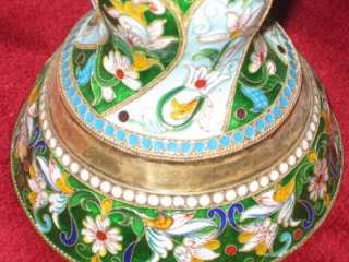 Antique Silver Gilt Enamel Faberge Replica Dish  