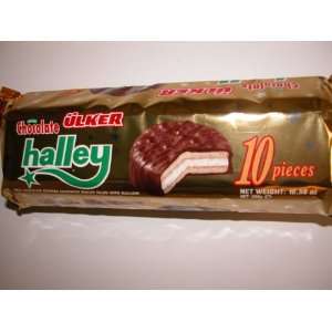 Ulker Chocolate Halley Milk Chocolate Covered sandwich biscuit filled 