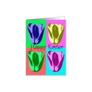  Happy Easter General Pop Art Tulips Card Health 