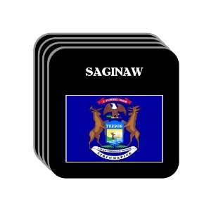 US State Flag   SAGINAW, Michigan (MI) Set of 4 Mini Mousepad Coasters