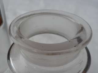 PAIR CLEAR GLASS PHARMACY APOTHECARY CHEMIST JAR BOTTLES  