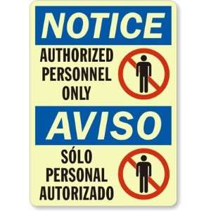  Autorizado (with hand graphic) Glow Aluminum Sign, 10 x 7 Office