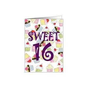   Sweet 16 Birthday Party Invitation, Cupcakes Galore Card: Toys & Games