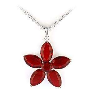  Red Flower Siam Cubic Zirconia CZ Brass Silver Plated 