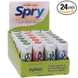  Xlear Spry Chewing Gum Tube Display, Assorted Flavors with 