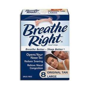  Breathe Right 8 Count Large Tan Nasal Strips Case Pack 6 