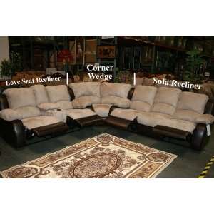  3 Pcs Recliner Sectional Two Tone
