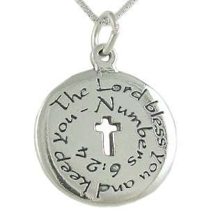Sterling Silver The Lord bless you and keep you Numbers 624 Pendant 