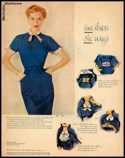 1953 vintage ad for McCalls Dress Patterns  