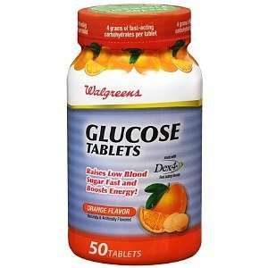   Glucose Tablets, Orange, 50 ea Health 
