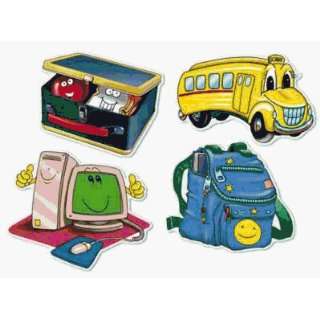  Beistle Back To School Cut Outs Set of Four Bus, Backpack 
