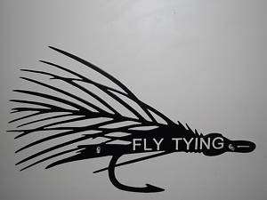 fly tying metal sign fishing tyer  
