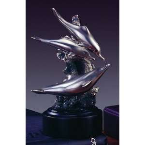 Bronze Plated Silver Color Resin Ocean Three Dolphins 