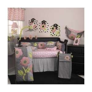  Poppy Pink and Black Baby Girl Crib Bedding Set Baby