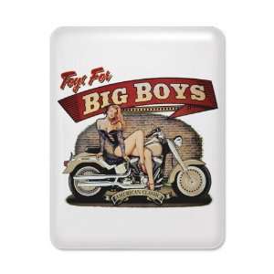   iPad Case White Toys for Big Boys Lady on Motorcycle 