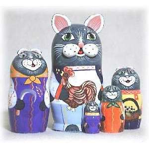  Cat Peasant Family Doll 5pc./5 
