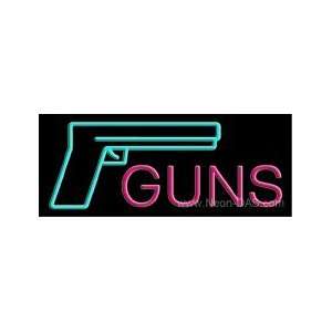  Guns Neon Sign 13 x 32
