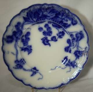   BROTHERS china KENWORTH Flow Blue pattern Dinner Plate 10 crazing