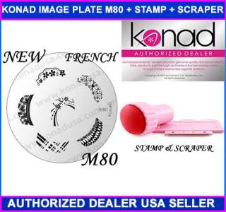 Konad Nail Art Image Plate M80 French Stamp Scraper USA  
