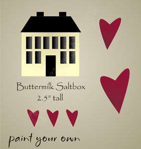 STENCIL Buttermilk Saltbox House Primitive Folk Art  
