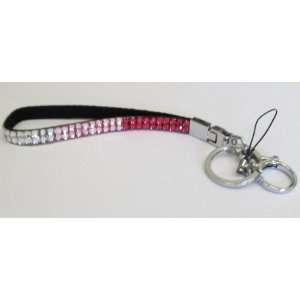 : New Three Color Pink Fade Rhinestone Wristlet Fuchsia to Pale Pink 