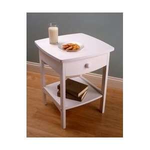   End table/Night Stand with one drawer, one shelf White Electronics
