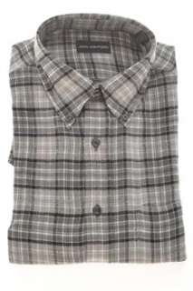 John Ashford NEW Flannel Mens Button Down Shirt Gray Plaid XL  