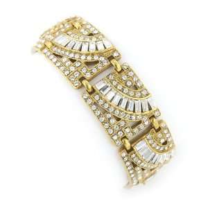  Vintage Couture Art Deco Gold Bracelet Jewelry