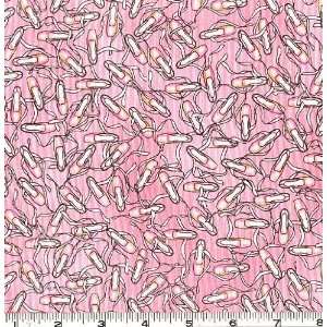  45 Wide At the Ballet Shoes Pink Fabric By The Yard 