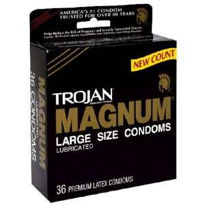  Trojan Magnum Condoms, Lubricated, 36 Condoms: Health 
