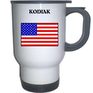   Flag   Kodiak, Alaska (AK) White Stainless Steel Mug 