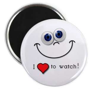  I HEART to WATCH Funny Face 2.25 inch Fridge Magnet 