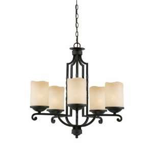 Triarch International 31413 Granada 5 Lt Chandelier BlackSmall ith 