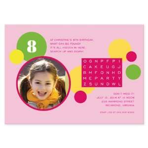  Mystery Word Search Pink Birthday Invitation Everything 