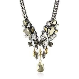  Anton Heunis Barbarella Crystal Leaf Chandelier Necklace 