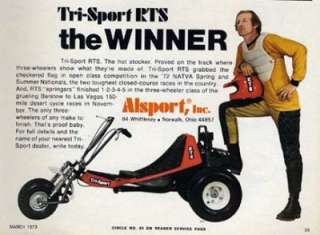 1973 Alsport Tri Sport RTS ATV The Winner Original Color Ad  