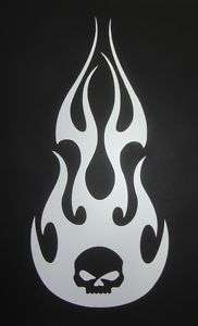 Skull & Tribal flames vinyl decal for bikes and cars!  