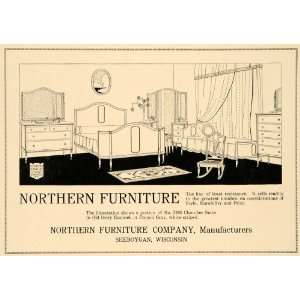  1918 Ad Northern Furniture Co. Bedroom Home Decoration 