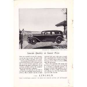  1932 Ad Lincoln v 8 Seven Passenger Sedan Original Antique 
