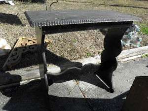 VINTAGE TRESTLE TABLE WITH DISTRESS PAINT SHABBY CHIC  