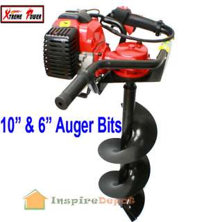 One Man Gas Post Hole Digger w/ 6 & 10 Auger X1007  