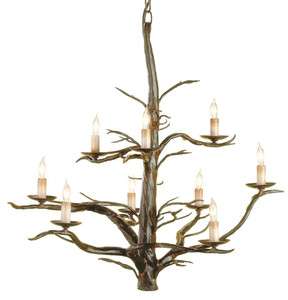 CURREY & CO. COMPANY Treetop Chandelier # 9327, Hand Forged Iron 