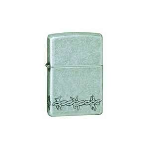  Zippo Barbed Wire Antique Silver Plate: Sports & Outdoors